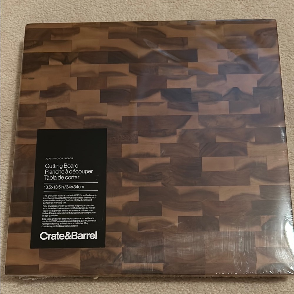 NWT Crate & Barrel Wood Cutting Board